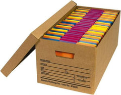 Made in USA - 1 Compartment, 12" Wide x 24" Deep, File Storage Boxes - Corrugated Cardboard, Kraft (Color) - Caliber Tooling