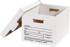 Made in USA - 1 Compartment, 12" Wide x 15" Deep, File Storage Boxes - Corrugated Cardboard, White - Caliber Tooling