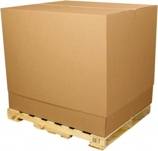 Made in USA - 36" Wide x 36" Long x 40" High Rectangle Telescoping Box - 1 Wall, Kraft (Color), 65 Lb Capacity - Caliber Tooling