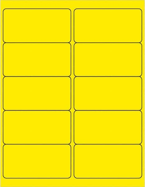 Tape Logic - 4" Long, Fluorescent Yellow Paper Laser Label - For Laser Printers - Caliber Tooling