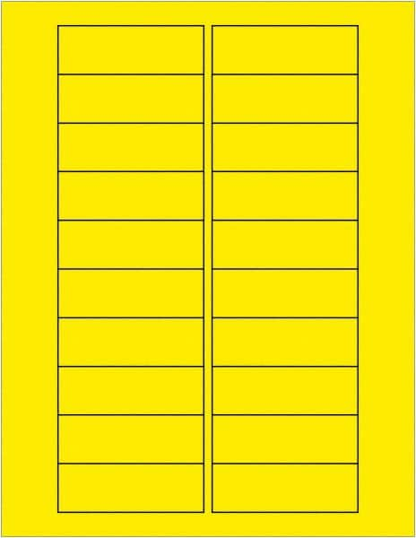 Tape Logic - 3" Long, Fluorescent Yellow Paper Laser Label - For Laser Printers - Caliber Tooling