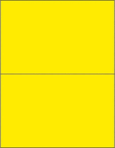 Made in USA - 8-1/2" Long, Fluorescent Yellow Paper Laser Label - For Laser Printers - Caliber Tooling