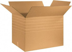 Made in USA - 24" Wide x 32" Long x 24" High Rectangle Multi-Depth Box - 1 Wall, Kraft (Color), 95 Lb Capacity - Caliber Tooling