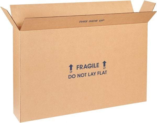 Made in USA - 6" Wide x 28" Long x 20" High Rectangle Moving Boxes - 1 Wall, Kraft (Color), 95 Lb Capacity - Caliber Tooling