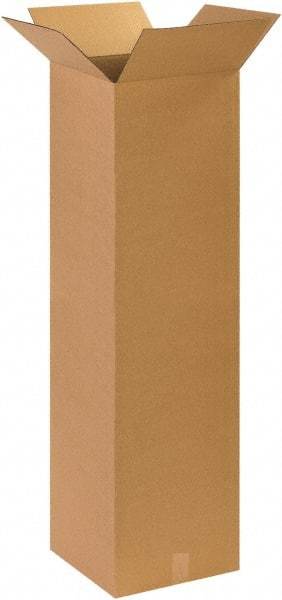 Made in USA - 14" Wide x 14" Long x 48" High Rectangle Corrugated Shipping Box - 1 Wall, Kraft (Color), 65 Lb Capacity - Caliber Tooling