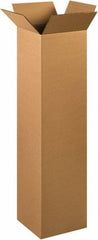 Made in USA - 12" Wide x 12" Long x 48" High Rectangle Heavy Duty Corrugated Box - 2 Walls, Kraft (Color), 100 Lb Capacity - Caliber Tooling