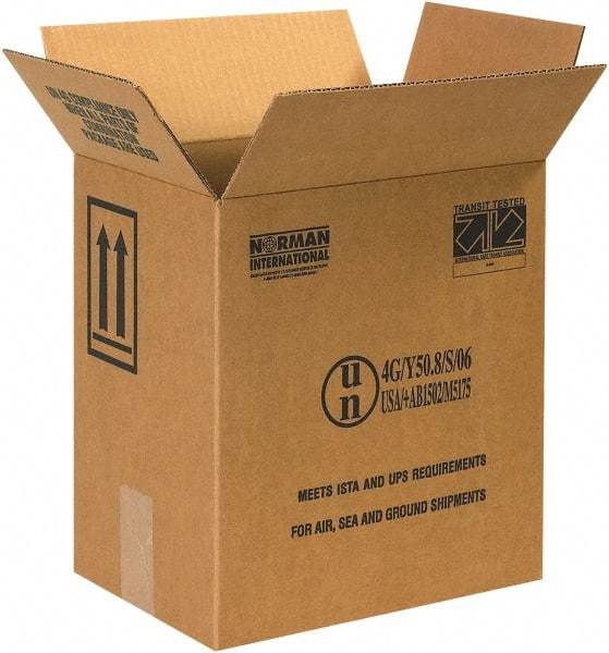 Made in USA - 8-3/16" Wide x 11-3/8" Long x 12-5/16" High Rectangle Corrugated Shipping Box - 1 Wall, Kraft (Color), 95 Lb Capacity - Caliber Tooling