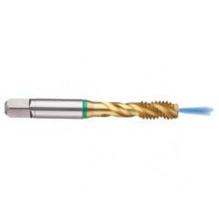 3/4-10 2B 4-Flute Cobalt Green Ring Semi-Bottoming 40 degree Spiral Flute Tap-TiN - Caliber Tooling