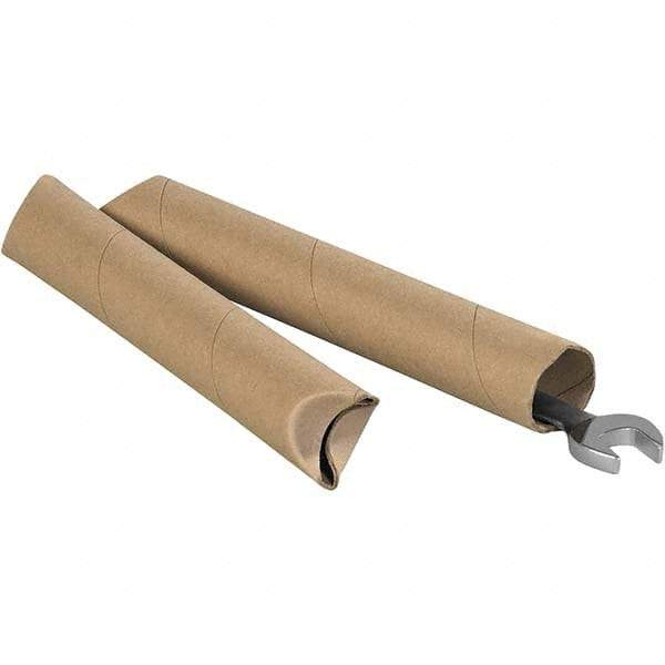 Made in USA - 1-1/2" Diam x 18" Long Round Crimped End Mailing Tubes - 1 Wall, Kraft (Color) - Caliber Tooling