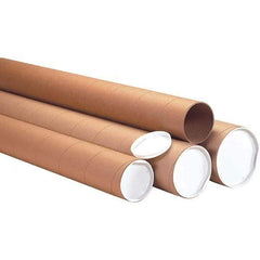 Made in USA - 4" Diam x 72" Long Round Heavy Duty Mailing Tubes - 1 Wall, Kraft (Color) - Caliber Tooling