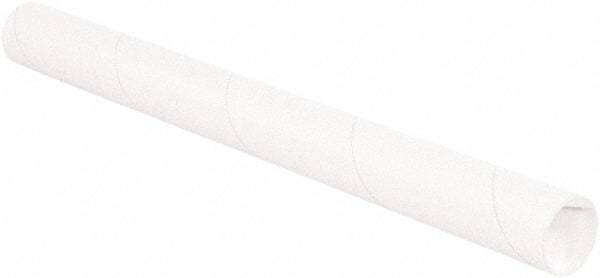 Made in USA - 2" Diam x 9" Long Round White Mailing Tubes - 1 Wall, White - Caliber Tooling