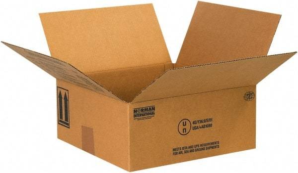 Made in USA - 10-1/4" Wide x 10-1/4" Long x 6-3/16" High Rectangle Corrugated Shipping Box - 1 Wall, Kraft (Color), 95 Lb Capacity - Caliber Tooling