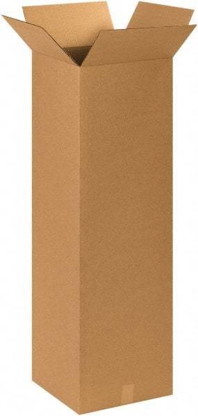 Made in USA - 15" Wide x 15" Long x 48" High Rectangle Corrugated Shipping Box - 1 Wall, Kraft (Color), 65 Lb Capacity - Caliber Tooling