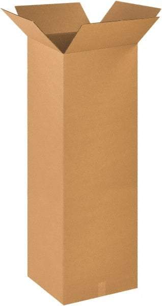 Made in USA - 16" Wide x 16" Long x 48" High Rectangle Corrugated Shipping Box - 1 Wall, Kraft (Color), 65 Lb Capacity - Caliber Tooling