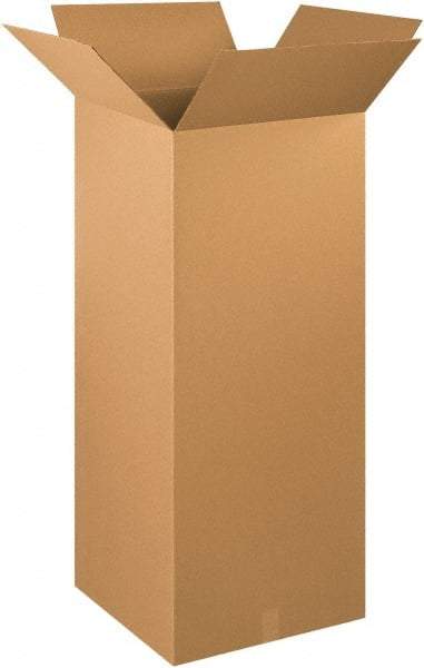 Made in USA - 20" Wide x 20" Long x 48" High Rectangle Corrugated Shipping Box - 1 Wall, Kraft (Color), 65 Lb Capacity - Caliber Tooling