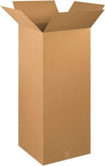 Made in USA - 20" Wide x 20" Long x 48" High Rectangle Corrugated Shipping Box - 1 Wall, Kraft (Color), 65 Lb Capacity - Caliber Tooling