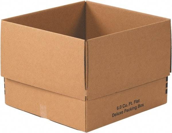 Made in USA - 24" Wide x 24" Long x 18" High Rectangle Moving Boxes - 1 Wall, Kraft (Color), 65 Lb Capacity - Caliber Tooling