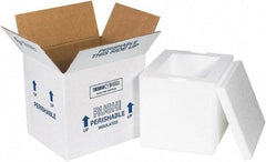 Made in USA - 6" Wide x 8" Long x 7" High Rectangle Insulated Box - 1 Wall, White - Caliber Tooling