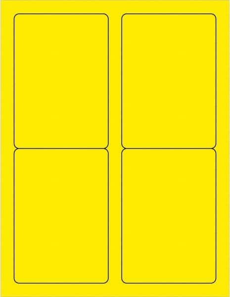 Tape Logic - 5" Long, Fluorescent Yellow Paper Laser Label - For Laser Printers - Caliber Tooling