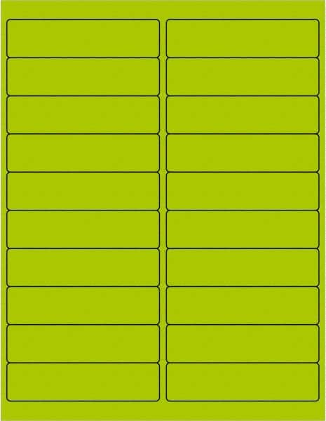 Tape Logic - 4" Long, Fluorescent Green Paper Laser Label - For Laser Printers - Caliber Tooling