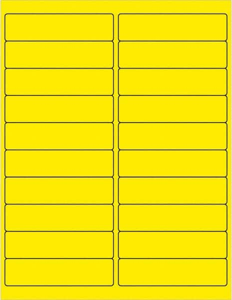 Tape Logic - 4" Long, Fluorescent Yellow Paper Laser Label - For Laser Printers - Caliber Tooling