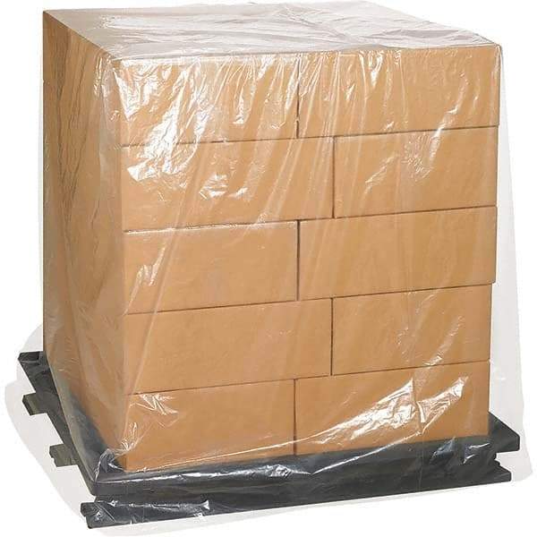 Made in USA - 48" Long x 48" Wide x 96" High Pallet Cover - Clear, Case, 25 Piece - Caliber Tooling