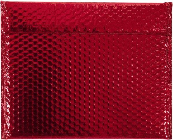 Made in USA - 11" Long x 13-3/4" Wide Peel-Off Self-Seal Bubble Mailer - Red - Caliber Tooling