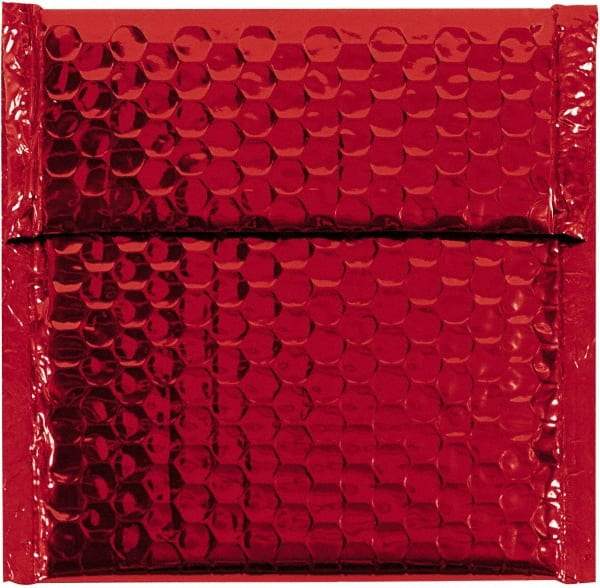 Made in USA - 6-3/4" Long x 7" Wide Peel-Off Self-Seal Bubble Mailer - Red - Caliber Tooling