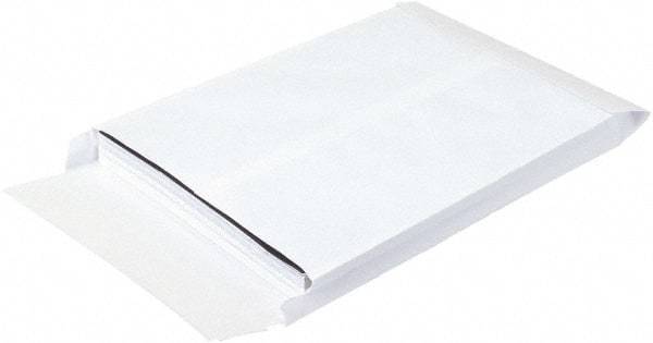 Made in USA - 13" Long x 10" Wide Peel-Off Self-Seal Expandable Envelope - White - Caliber Tooling