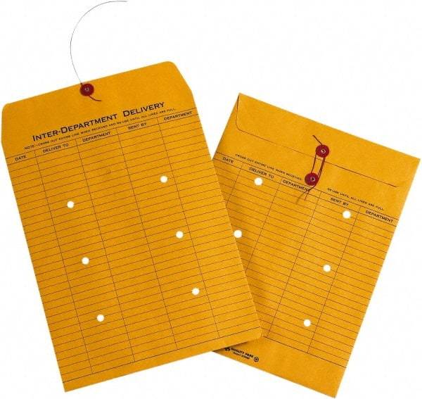 Made in USA - 13" Long x 10" Wide Draw String Inter-Department Envelope - Kraft - Caliber Tooling