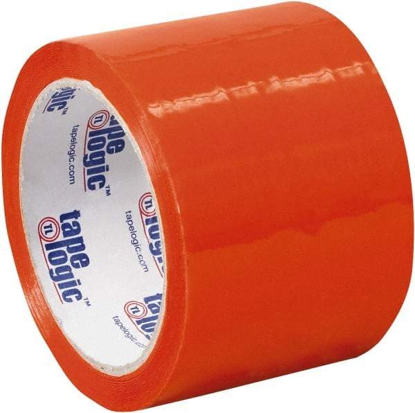 Tape Logic - 3" x 55 Yd Orange Acrylic Adhesive Packaging Tape - Polypropylene Film Backing, 2.2 mil Thick, 21.4 Lb Tensile Strength - Caliber Tooling