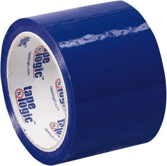 Tape Logic - 3" x 55 Yd Blue Acrylic Adhesive Packaging Tape - Polypropylene Film Backing, 2.2 mil Thick, 21.4 Lb Tensile Strength - Caliber Tooling