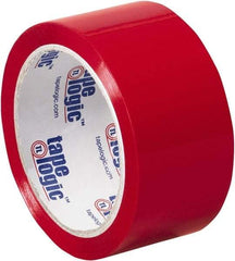 Tape Logic - 2" x 55 Yd Red Acrylic Adhesive Packaging Tape - Polypropylene Film Backing, 2.2 mil Thick, 21.4 Lb Tensile Strength - Caliber Tooling