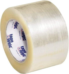 Tape Logic - 3" x 110 Yd Clear Hot Melt Adhesive Packaging Tape - Polypropylene Film Backing, 2.5 mil Thick, 36 Lb Tensile Strength - Caliber Tooling