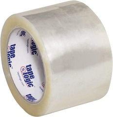 Tape Logic - 3" x 55 Yd Clear Hot Melt Adhesive Packaging Tape - Polypropylene Film Backing, 3 mil Thick, 45 Lb Tensile Strength - Caliber Tooling