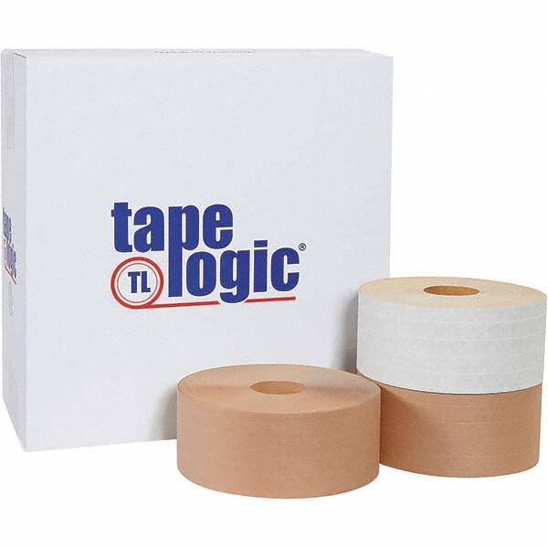 Tape Logic - 3" x 150 Yd White Water Activated Adhesive Packaging Tape - Paper Backing, 5 mil Thick - Caliber Tooling