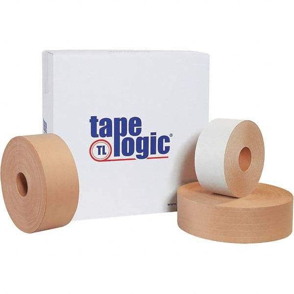 Tape Logic - 3" x 150 Yd Kraft Water Activated Adhesive Packaging Tape - Paper Backing, 5 mil Thick - Caliber Tooling