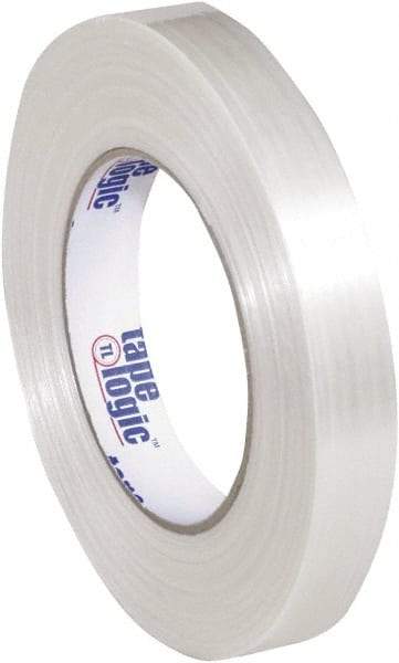 Tape Logic - 3/4" x 60 Yd Clear Hot Melt Adhesive Strapping Tape - Polypropylene Film Backing, 5.9 mil Thick, 320 Lb Tensile Strength - Caliber Tooling