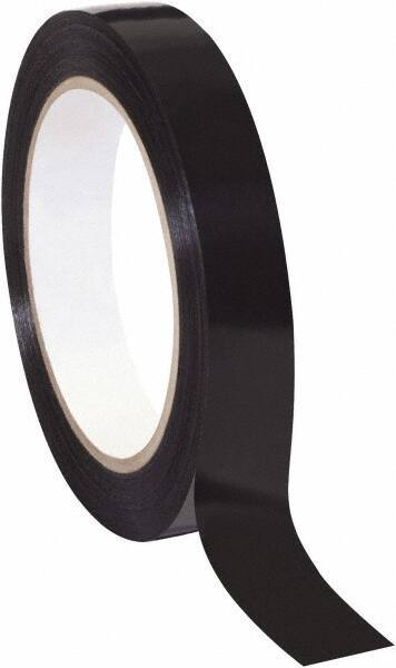 Tape Logic - 3/4" x 60 Yd Black Rubber Adhesive Strapping Tape - Polypropylene Film Backing, 2.7 mil Thick, 90 Lb Tensile Strength - Caliber Tooling