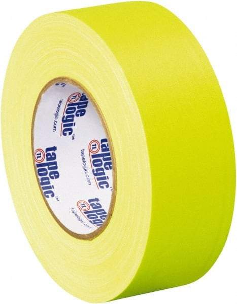 Tape Logic - 2" x 50 Yds Fluorescent Yellow Gaffers Tape - 11 mil, Rubber Adhesive - Caliber Tooling