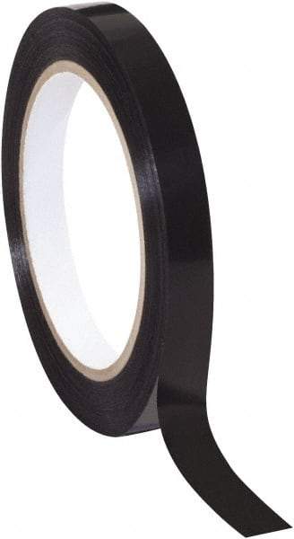 Tape Logic - 1/2" x 60 Yd Black Rubber Adhesive Strapping Tape - Polypropylene Film Backing, 2.7 mil Thick, 90 Lb Tensile Strength - Caliber Tooling