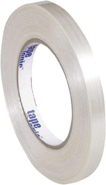 Tape Logic - 1/2" x 60 Yd Clear Hot Melt Adhesive Strapping Tape - Polypropylene Film Backing, 5.9 mil Thick, 320 Lb Tensile Strength - Caliber Tooling