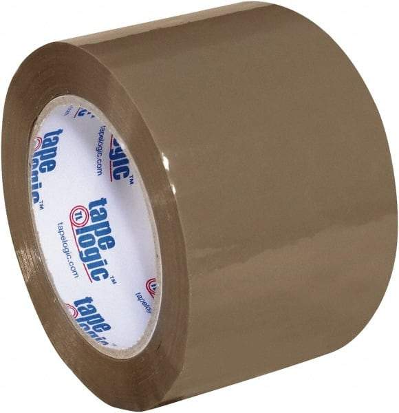 Tape Logic - 3" x 110 Yd Tan Acrylic Adhesive Packaging Tape - Polypropylene Film Backing, 1.8 mil Thick, 18 Lb Tensile Strength - Caliber Tooling