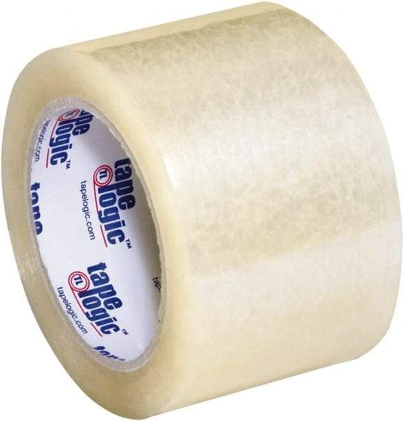 Tape Logic - 3" x 55 Yd Clear Acrylic Adhesive Packaging Tape - Polypropylene Film Backing, 3.5 mil Thick, 33.7 Lb Tensile Strength - Caliber Tooling