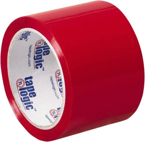 Tape Logic - 3" x 55 Yd Red Acrylic Adhesive Packaging Tape - Polypropylene Film Backing, 2.2 mil Thick, 21.4 Lb Tensile Strength - Caliber Tooling