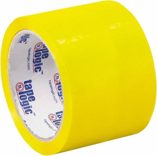 Tape Logic - 3" x 55 Yd Yellow Acrylic Adhesive Packaging Tape - Polypropylene Film Backing, 2.2 mil Thick, 21.4 Lb Tensile Strength - Caliber Tooling