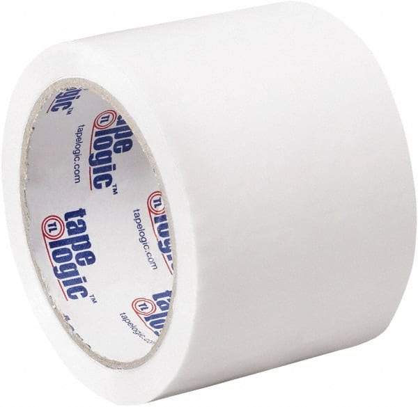 Tape Logic - 3" x 55 Yd White Acrylic Adhesive Packaging Tape - Polypropylene Film Backing, 2.2 mil Thick, 21.4 Lb Tensile Strength - Caliber Tooling