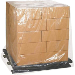 Made in USA - 43" Long x 58" Wide x 76" High Pallet Cover - Clear, Case, 50 Piece - Caliber Tooling