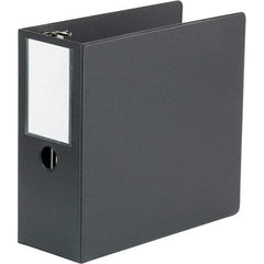 Universal One - 950 Sheet Capacity, 8-1/2 x 11", Non-View Ring Binder - Polypropylene, Black - Caliber Tooling