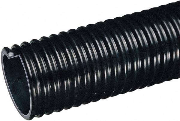 Kuriyama of America - 3-1/2" ID x 4.21" OD, 35 Max psi, Full In. Hg, Dry Material Handling & Transfer Hose - Polyurethane Liner, PVC Cover, -40 to 150°F, 5" Bend Radius, 50' Coil Length, Black - Caliber Tooling